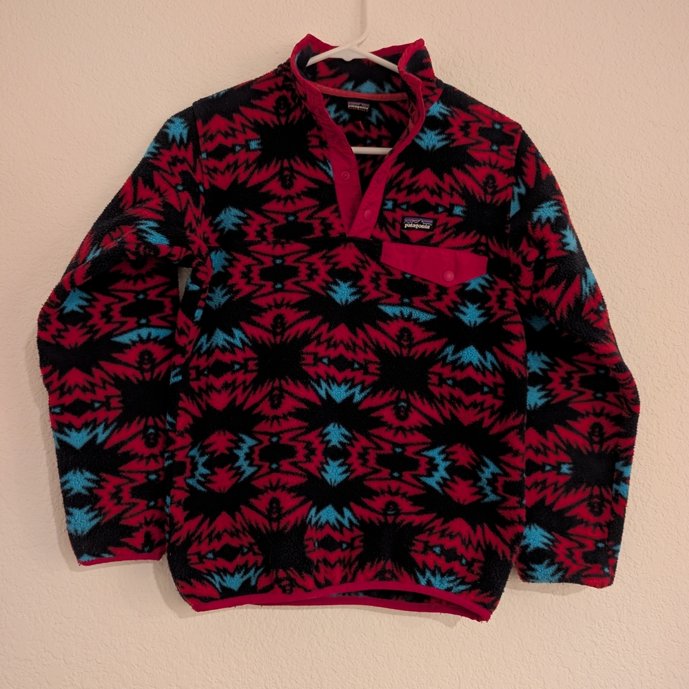 Patagonia Synchilla Snap-T Pullover Aztec Sweater Size L (12) Youth